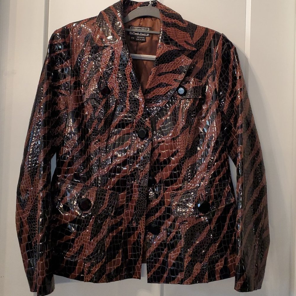 Berek 100% Leather Tiger Print Jacket